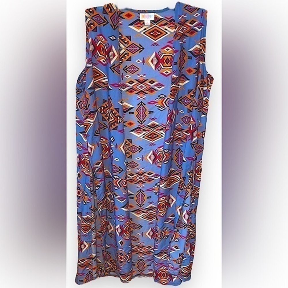 LuLaRoe Extended Cardigan Duster, Geometric Design - Women’s Small.